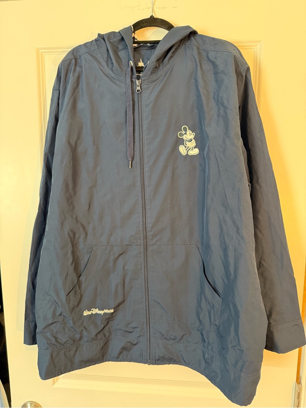 Disney Navy Unisex Windbreaker Zip Jacket with Cool Mickey Graphic